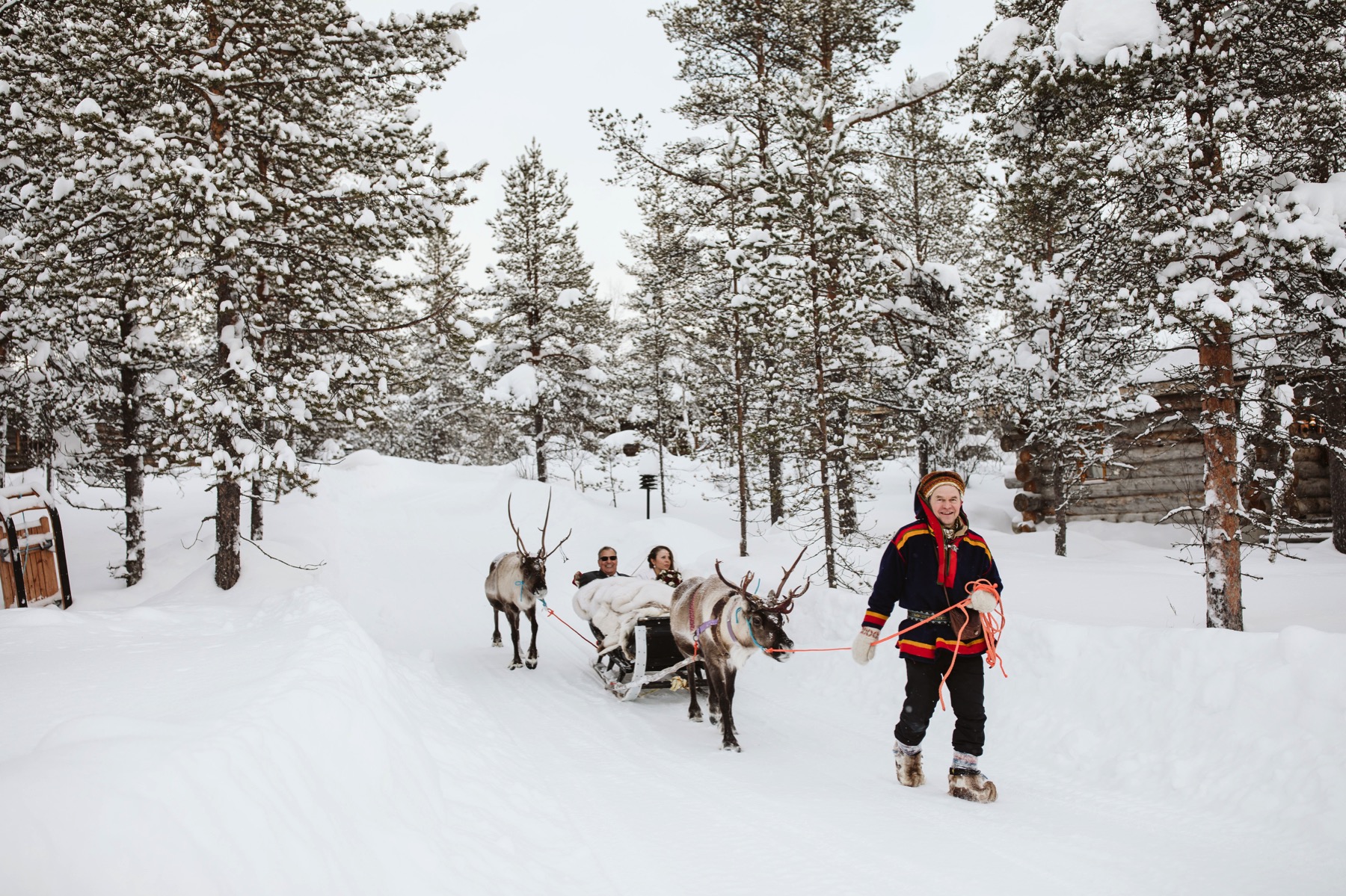 reindeer ride wedding
