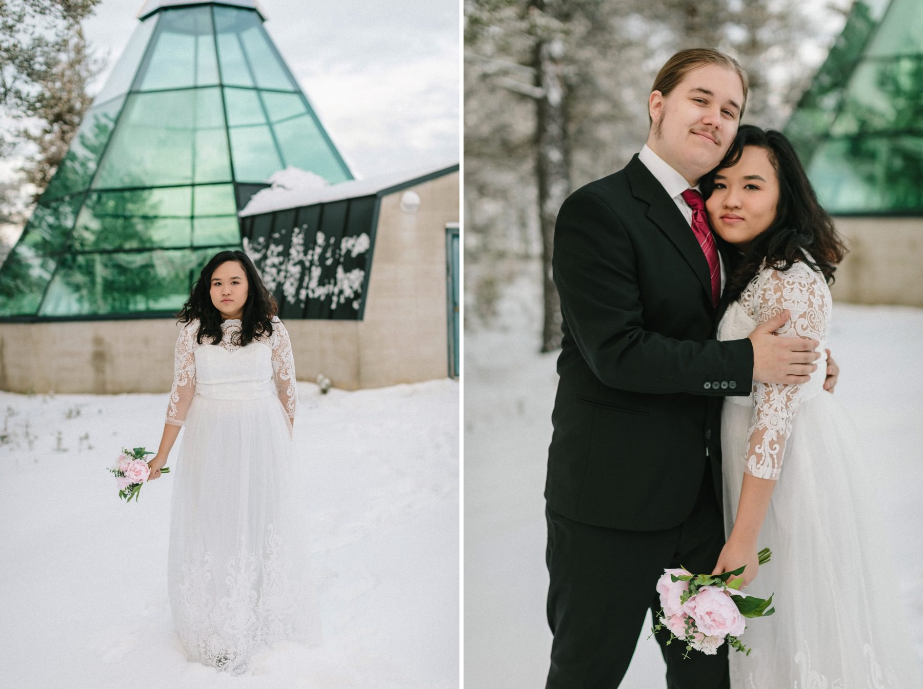 getting married at Kakslauttanen Arctic Resort glass tepee