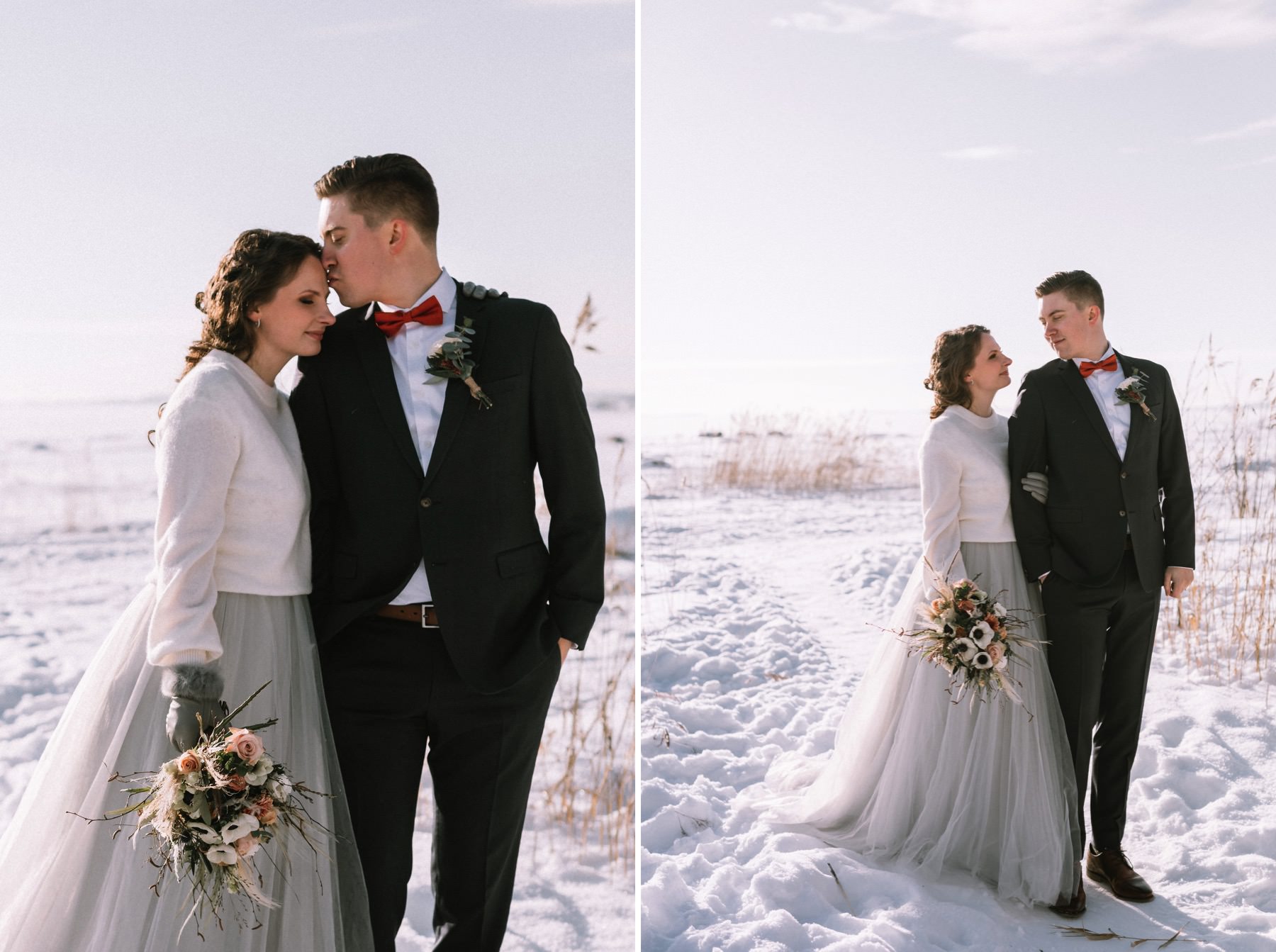 wedding portratis winter Finland
