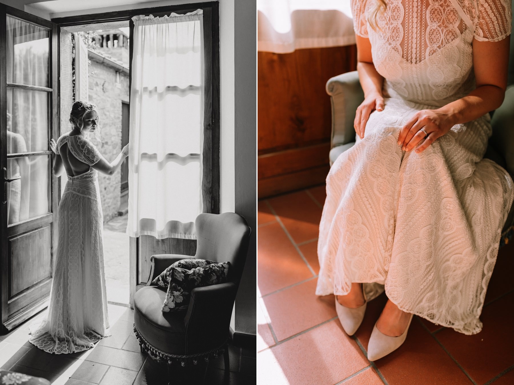 bride getting ready in Italy