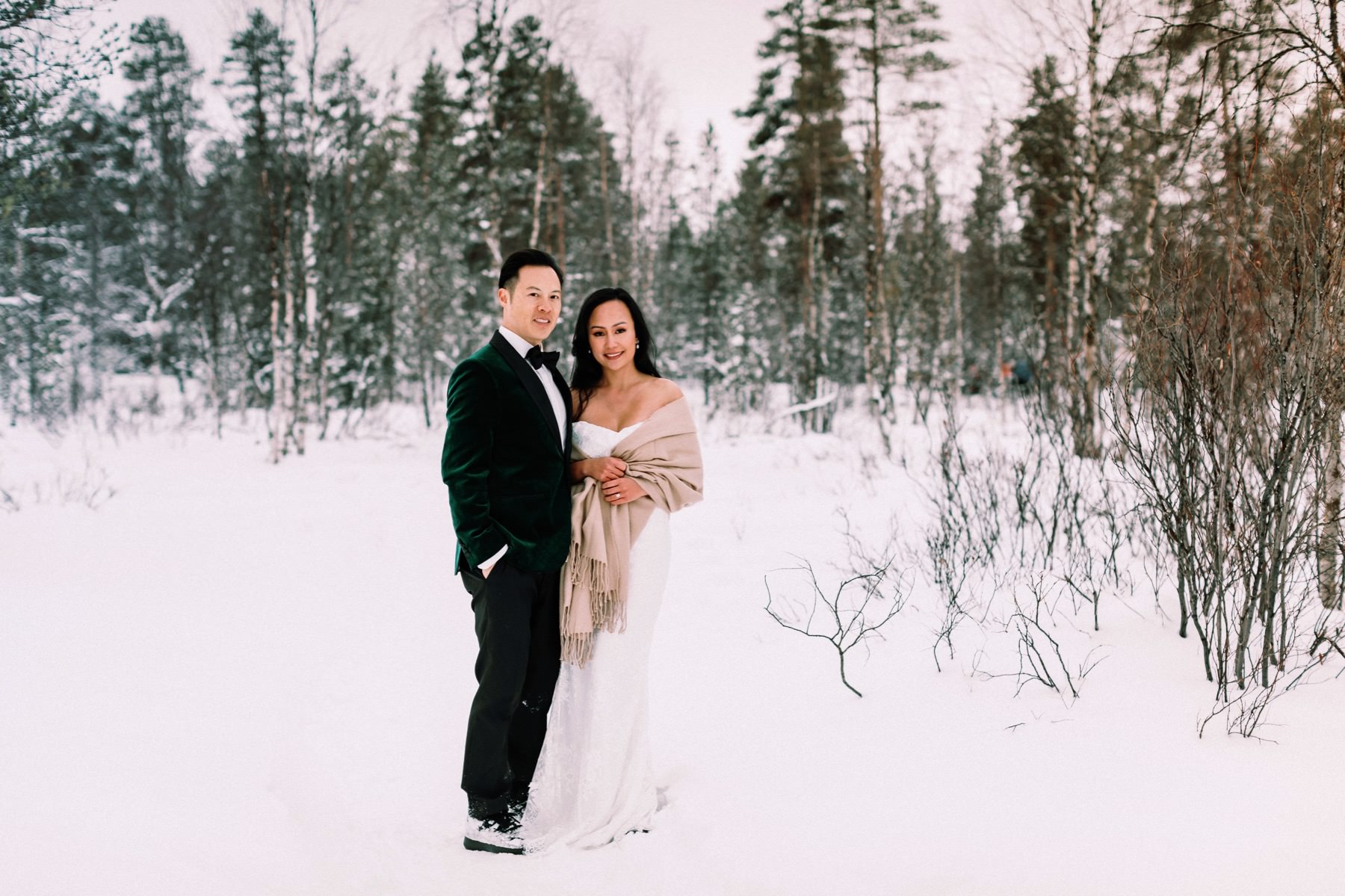 winter pre wedding Lapland