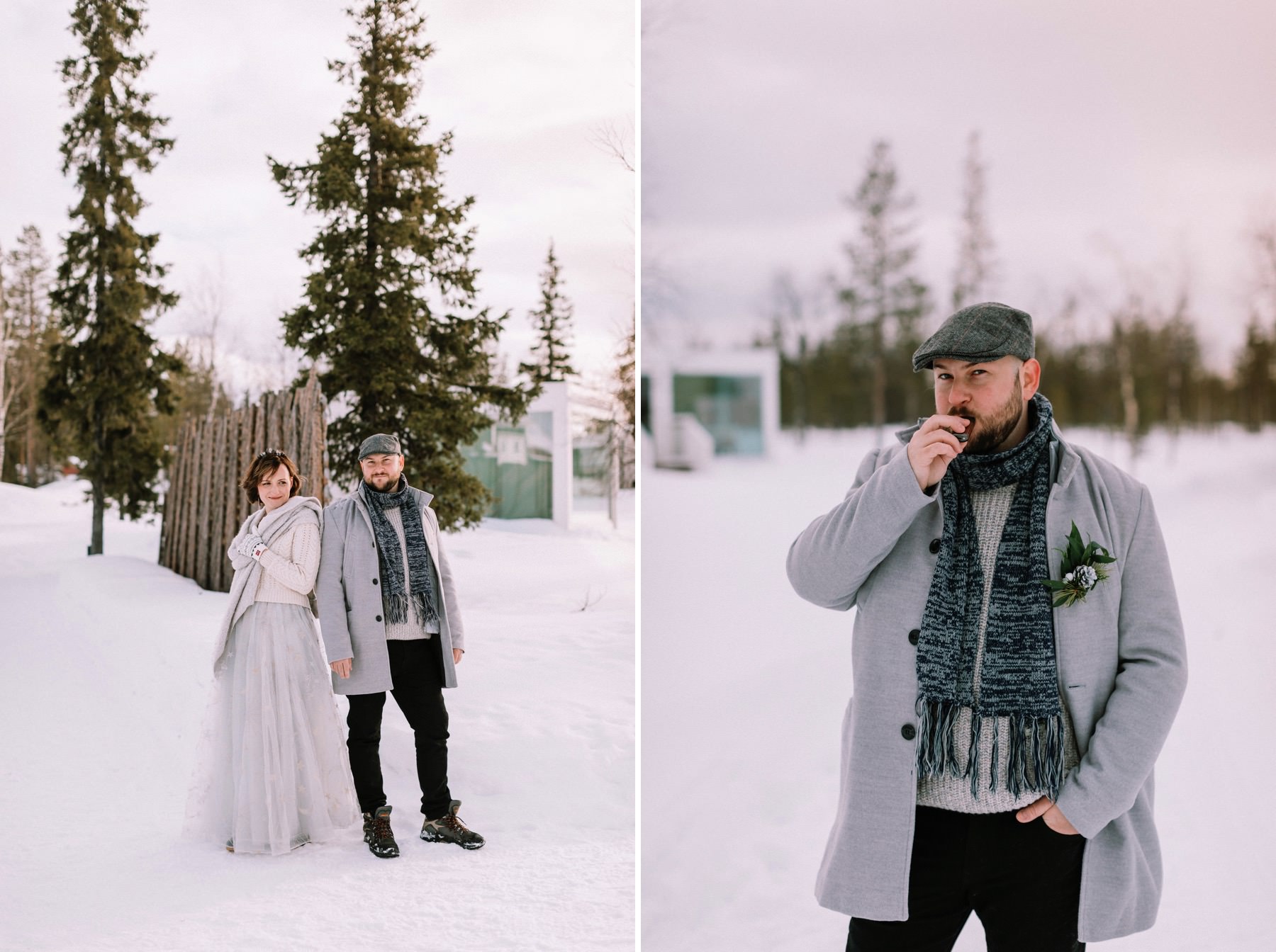 winter elopement in Lapland