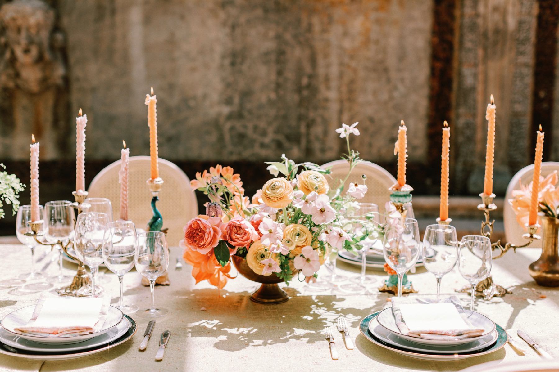 table setting at Sintra wedding Casa Dos Penedos